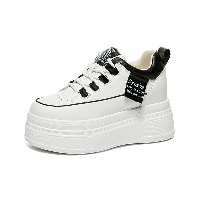 Height-Increasing White Sneakers - Spring 2024 Platform Casual Shoes for Petite Women