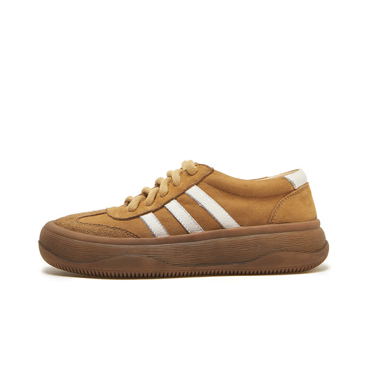 Retro genuine leather Dechen shoes for women, soft sole, anti-slip, casual sports shoes, fashionable and comfortable outdoor sneakers